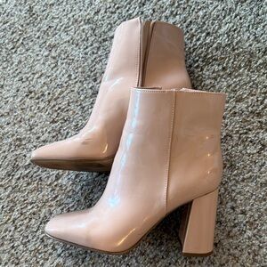 Jennifer Lopez Patent Blush Heeled Boots